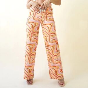 SHEIN psychedelic pink peach cream jeans Sz S / 26